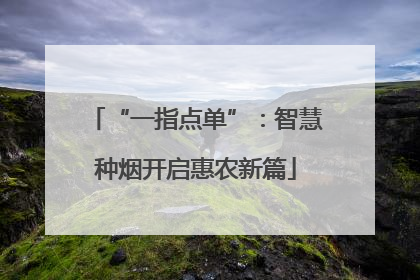 “一指点单”：智慧种烟开启惠农新篇