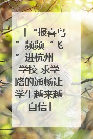 “报喜鸟”频频“飞”进杭州一学校 求学路的通畅让学生越来越自信