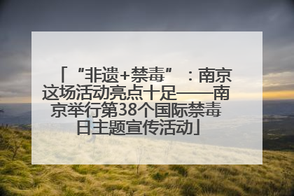 “非遗+禁毒”：南京这场活动亮点十足——南京举行第38个国际禁毒日主题宣传活动