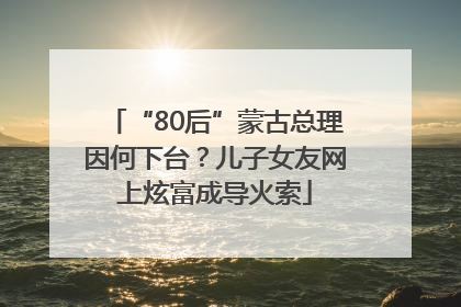 “80后”蒙古总理因何下台？儿子女友网上炫富成导火索