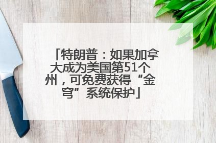 特朗普：如果加拿大成为美国第51个州，可免费获得“金穹”系统保护