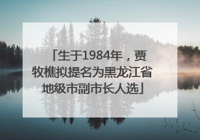 生于1984年，贾牧樵拟提名为黑龙江省地级市副市长人选