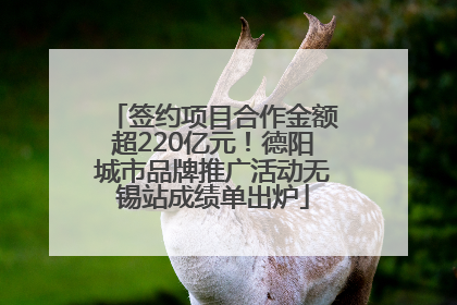 签约项目合作金额超220亿元！德阳城市品牌推广活动无锡站成绩单出炉