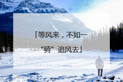 等风来，不如一“骑”追风去