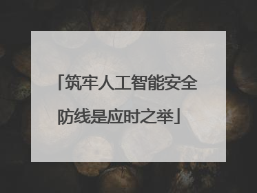 筑牢人工智能安全防线是应时之举