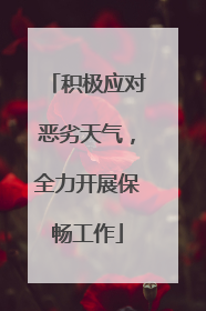 积极应对恶劣天气，全力开展保畅工作