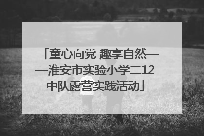 童心向党 趣享自然——淮安市实验小学二12中队露营实践活动