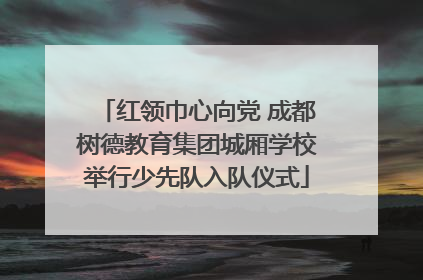 红领巾心向党 成都树德教育集团城厢学校举行少先队入队仪式