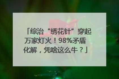 综治“绣花针”穿起万家灯火！98%矛盾化解，凭啥这么牛？