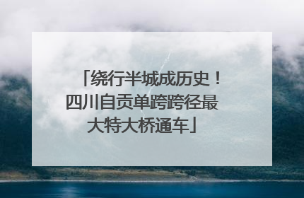绕行半城成历史！四川自贡单跨跨径最大特大桥通车