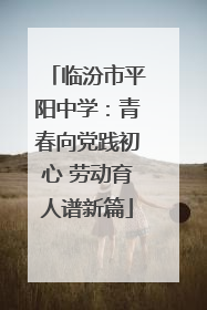 临汾市平阳中学：青春向党践初心 劳动育人谱新篇