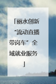 丽水创新“流动直播带岗车”全域就业服务