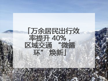 万余居民出行效率提升 40%，区域交通 “微循环” 焕新