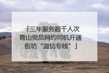 三年服务超千人次 青山党员网约司机开通街坊“温情专线”