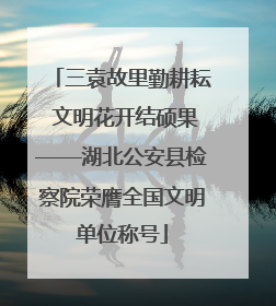 三袁故里勤耕耘 文明花开结硕果——湖北公安县检察院荣膺全国文明单位称号