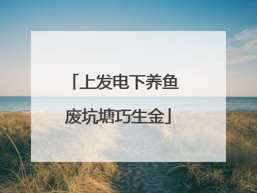 上发电下养鱼 废坑塘巧生金