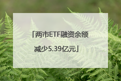 两市ETF融资余额减少5.39亿元