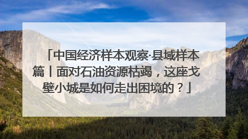 中国经济样本观察·县域样本篇丨面对石油资源枯竭，这座戈壁小城是如何走出困境的？
