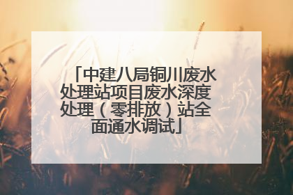 中建八局铜川废水处理站项目废水深度处理（零排放）站全面通水调试