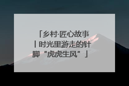 乡村·匠心故事丨时光里游走的针脚“虎虎生风”