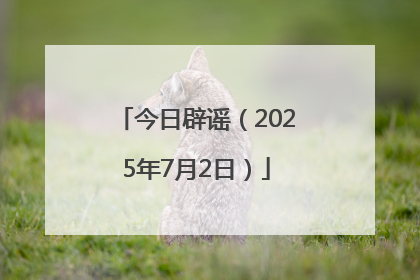 今日辟谣（2025年7月2日）