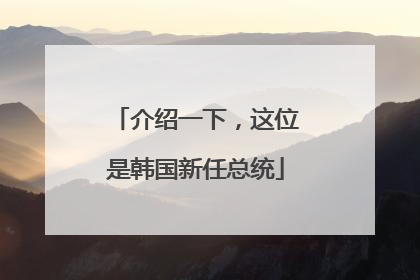 介绍一下，这位是韩国新任总统