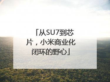 从SU7到芯片，小米商业化闭环的野心