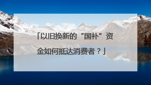 以旧换新的“国补”资金如何抵达消费者？