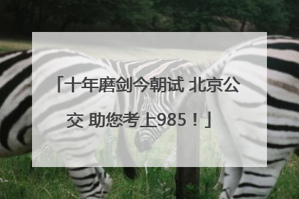 十年磨剑今朝试 北京公交 助您考上985！