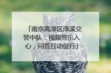 南京高淳区淳溪交警中队：视频警示入心，问答互动促行