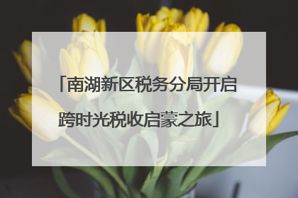 南湖新区税务分局开启跨时光税收启蒙之旅