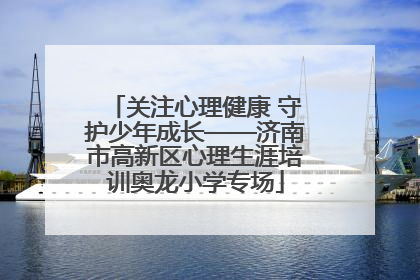 关注心理健康 守护少年成长——济南市高新区心理生涯培训奥龙小学专场