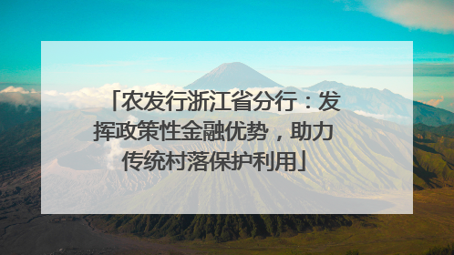 农发行浙江省分行：发挥政策性金融优势，助力传统村落保护利用
