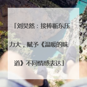 刘昊然：接棒靳东压力大，赋予《温暖的味道》不同情感表达