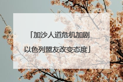 加沙人道危机加剧 以色列盟友改变态度