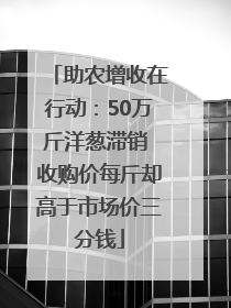 助农增收在行动：50万斤洋葱滞销 收购价每斤却高于市场价三分钱