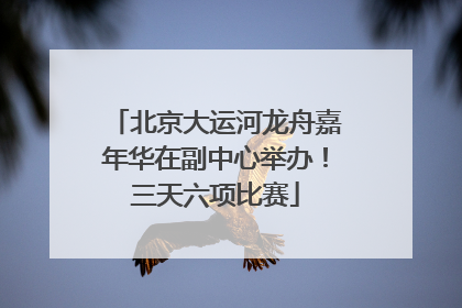 北京大运河龙舟嘉年华在副中心举办！三天六项比赛