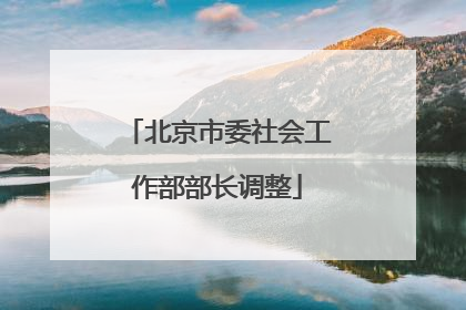 北京市委社会工作部部长调整