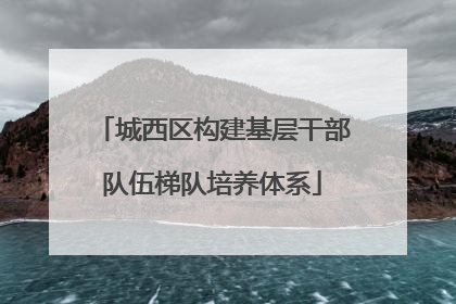城西区构建基层干部队伍梯队培养体系