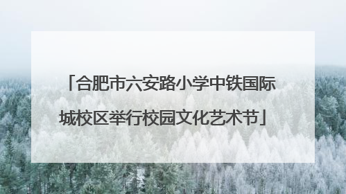合肥市六安路小学中铁国际城校区举行校园文化艺术节
