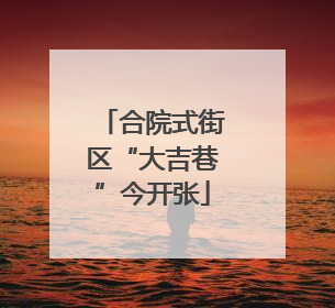 合院式街区“大吉巷”今开张