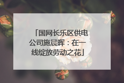 国网长乐区供电公司施晨晖：在一线绽放劳动之花
