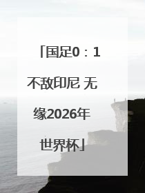 国足0：1不敌印尼 无缘2026年世界杯