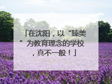 在沈阳，以“臻美”为教育理念的学校，真不一般！
