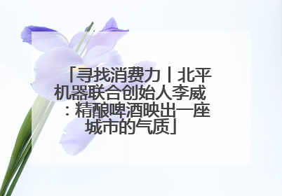 寻找消费力丨北平机器联合创始人李威：精酿啤酒映出一座城市的气质