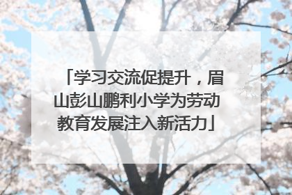 学习交流促提升，眉山彭山鹏利小学为劳动教育发展注入新活力