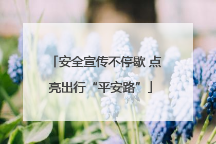 安全宣传不停歇 点亮出行“平安路”
