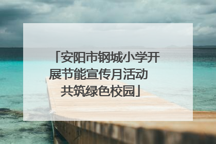 安阳市钢城小学开展节能宣传月活动 共筑绿色校园