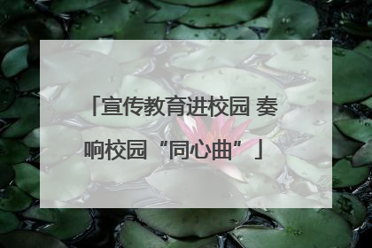宣传教育进校园 奏响校园“同心曲”