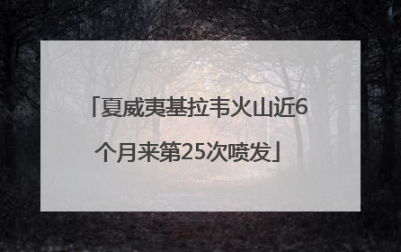 夏威夷基拉韦火山近6个月来第25次喷发